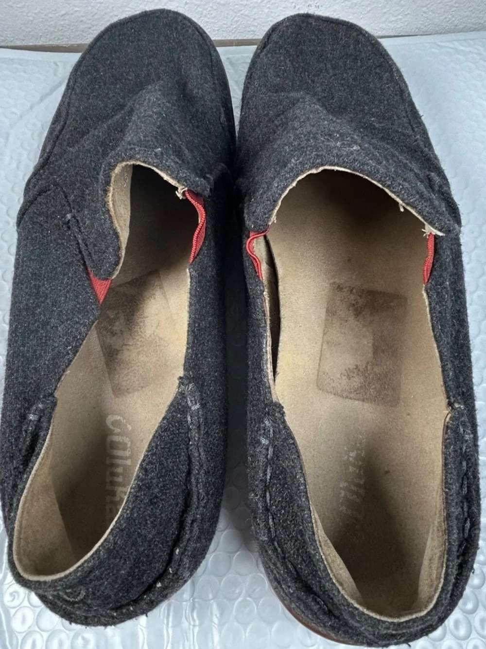 OluKai Nohea Wool Men's Slip On Shoes Gray Heather Loafers Size 12